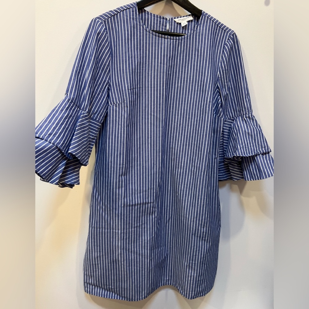 Chambray blue and white striped dress